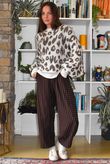 Sunday Morning 7/8 Barrel Pant Black & Chestnut